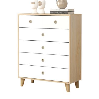 China Simple modern oak living room combination wooden dining cabinet white drawers storage cabinet multifunctional bedroom furniture chest for sale