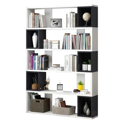 China Multi-function Simple Bookshelf Display Cabinet Unit Floor Storage Shelf Student Saving Bookcase for sale