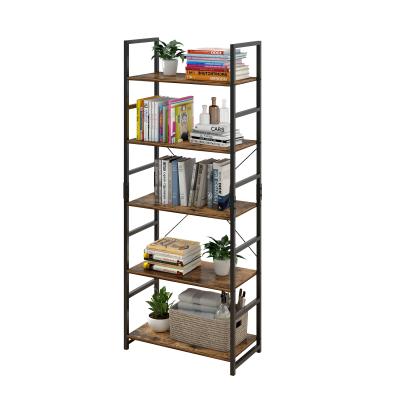 China Vintage Multi-Layer Multi-Layer Rack Multi-Layer Metal Frame Shelf Home Office Furniture Storage Wooden Organizer Bookcase for sale