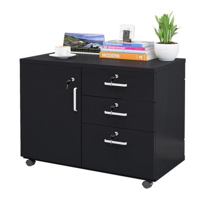 China Multifunctional desk under desk floor type mobile paper cabinet with lock and wheels storage mobile under desk storage filing cabinet for sale