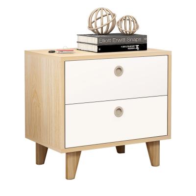 China Multifunctional oak leg bedside cabinet solid wood drawers storage furniture bedroom nightstand chest contracted bedside table for sale