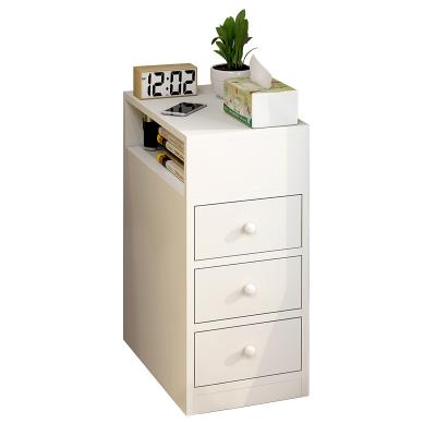 China Modern Convertible Style Bedside Table Storage Cabinet Nightstand Bedroom Night Side Table with 3 Storage Drawer Cabinet End Table for sale