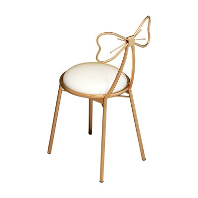 China Beautiful New Fashion Dressing Leisure Chair Nordic Simple Gold Home Furniture Luxury Indoor Home Room Upholstered Dining Chair for sale