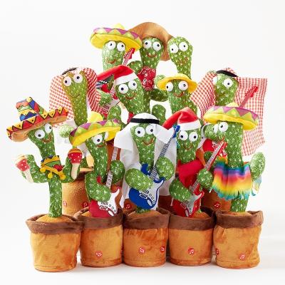 China Fasion 32cm Amazon Hot Sale Cactus Toy 120 Funny Dancing Songs Singing Talking for sale