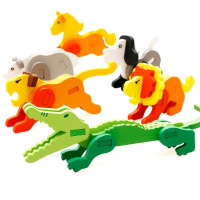 China Safety Eva Foam 3d Puzzle Diy Small Animal Puzzle Toy Education Game for sale