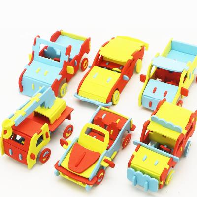 China Soft and easy to assemble the colorful puzzle of 3d Eva Toys Educational Toys Truck for sale