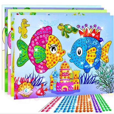 China Wholesale DIY Diamond Painting Stickers Handmade Crystal Paste Mosaic Puzzle Toys Kid Stickers Gift for Kids Activities Crafts for sale