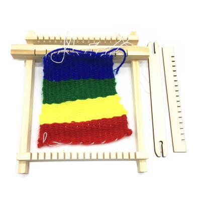 China Children's Learing Toys Diy Assembled Handloom Weaving Loom Educational Wooden Technology Toy For Children for sale