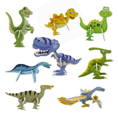 China Cartoon Toy 3d Foam Paper Puzzles Educational Toys For Children Jigsaw Model Toy Dinosaur 3d Animal Brain Teaser Map for sale