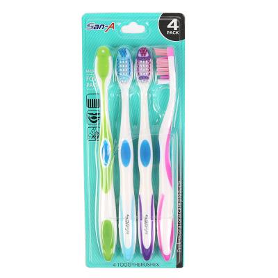 China E-917 San-Un Disposable Adult Toothbrush With Tongue Cleaner for sale