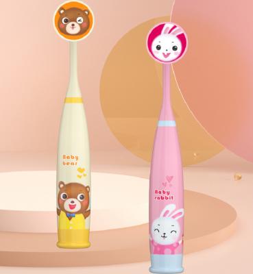 China Battery Operated Kid's Electric Toothbrush With Lovely Cover for sale