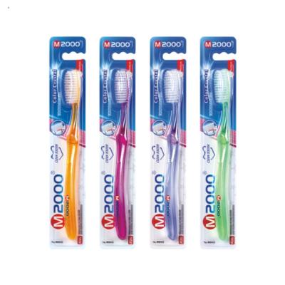 China Disposable nylon toothbrush with transparent crystal handle for sale