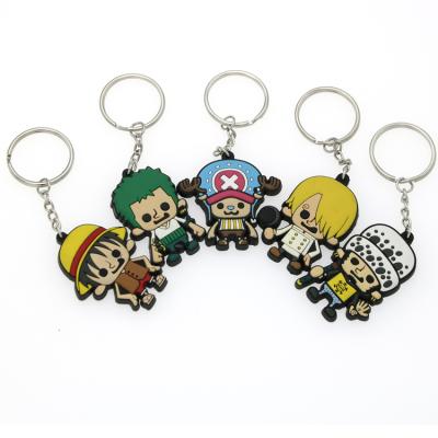 China Environmental Friendly Custom Promotional PVC Cartoon Anime Character Rubber Keychains for sale