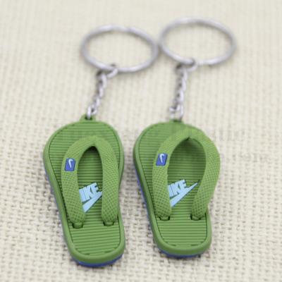 China Collection Rubber Item Souvenir Soft Silicone Key Chain Rubber Slipper for sale