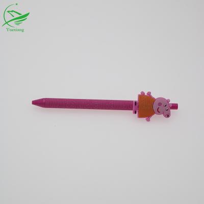 China office & School Pen Hot Selling PVC Design Soft Plastic Pen With Special Custom Cartoon Clip And Company Logo for sale