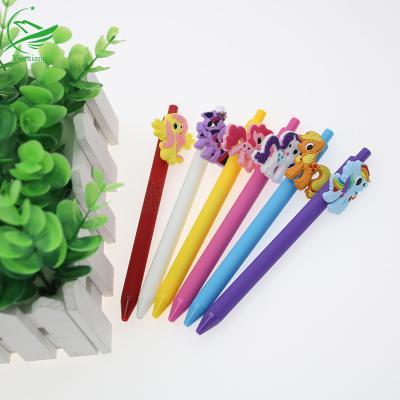 China office & School Pen Fashinal Green Grass Soft Silicone Rubber Tip/Soft PVC Rubber Flower Pens With Logo/Soft Magnetic PVC Pen For Kids for sale