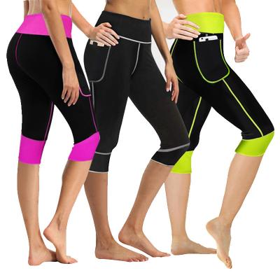 China Miket QUICK DRY Sweat Bursting Neoprene Heating Sauna Body Shaping Capri Yoga Shapewear Fitness Exercise Pants Leggings for sale