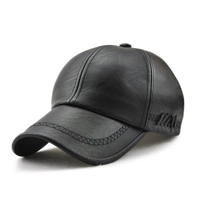 China Wholesale men's winter leather baseball cap high quality leather baseball cap COMMON for sale