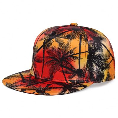 China Wholesale 5 Panel Baseball Cap Printing Coconut Tree COMMON Snapback Hat for sale