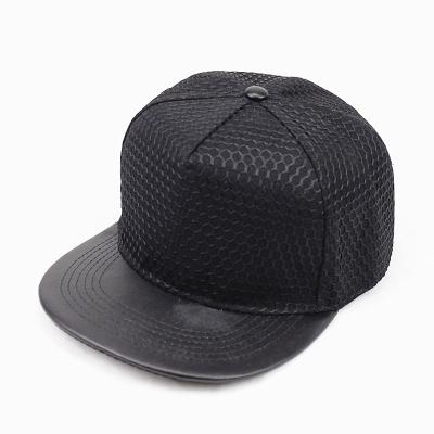 China New JOINT Mesh Hip Hop Baseball Men Flat Dad Caps Leather Snapback Hat for sale