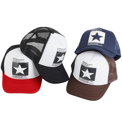 China COMMON Free Sample High Quality Fashion Star Pentagon Printing Sports Trucker Hat for sale