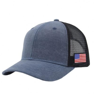 China Wholesale JOINT Baseball Caps With American Flag Mesh Hat 6 Panel Cotton Trucker Hats for sale