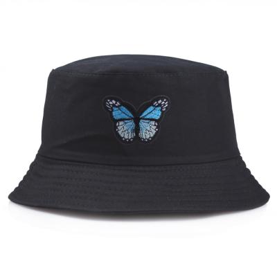 China Wholesale Unisex Picture Fashion Fisherman Hats Casual Butterfly Embroidered Bucket Hat for sale