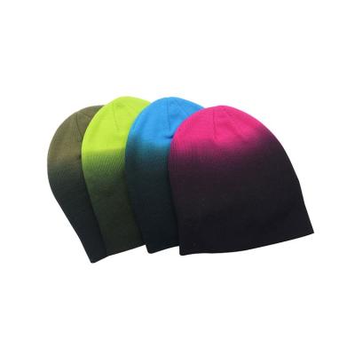 China COMMON Custom Color Gradient Color Warm Unisex Beanie Hat Winter Designer Beanie Hat for sale