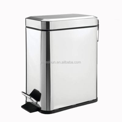 China Sustainable Stainless Steel Rectangular Metal Pedal Trash Can For Home Kitchen for sale