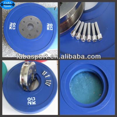 China SBR+NR Colored Rubber Bumper Weight Plates (Stainless Steel Ring) for sale