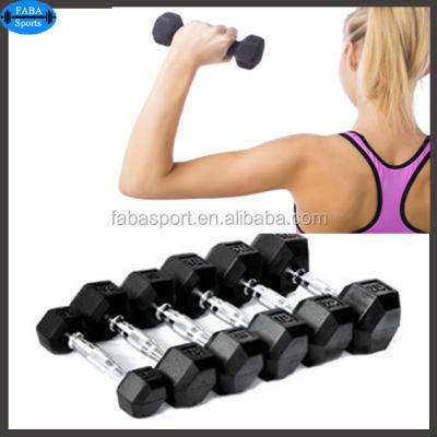 China SBR+NR DUM-2201 Dumbbell Commercial Use Hex Rubber Coated Dumbbell for sale