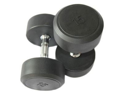 China SBR+NR+Chrome Plated Hexagonal Rubber Coated Dumbbells for sale