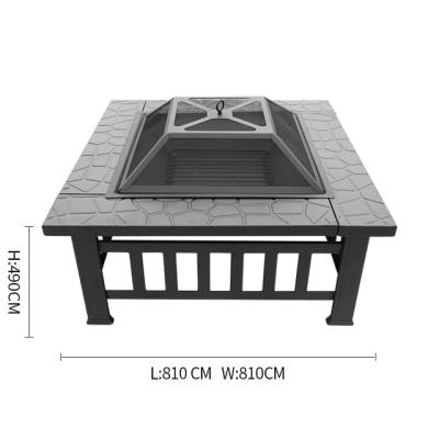 China Solid Outdoor Wood Pit Garden Table Outdoor Solid Metal Pit Fire Pit Burning Fire Pit With Spark Screen for sale