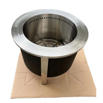 China 22inch Outdoor Wood Stocked Burning Stainless Steel Fire Pits Smokeless for sale