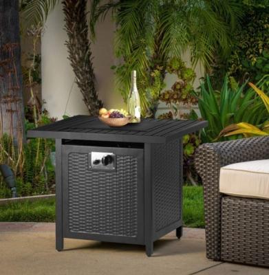 China YIMO Stocked Sets 30 Inch 50,000 Btu Propane Fire Pit Table Indoor With Wind Glass Guard, Waterproof Cover for sale