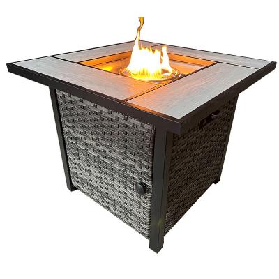 China Stored Patio Furniture 30Inch Propane Square Gas Fire Pit For Sale for sale