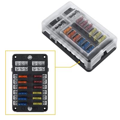 China Automotive With LED Indicator DC 32V 100 Amp Standard Fuse Holder Box 12 Blade Fuse Block for sale