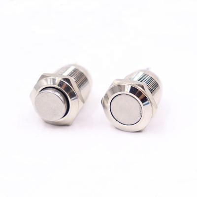 China 12mm IP65/IP67 Metal Nickel Plated Brass Waterproof Self-Latching Push Button Switch for sale