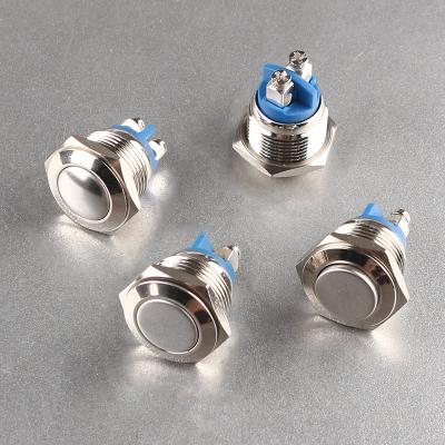 China IP65/IP67 Metal Nickel Plated Brass Self Compound 16mm Waterproof Push Button Switch (Screw Pin) for sale