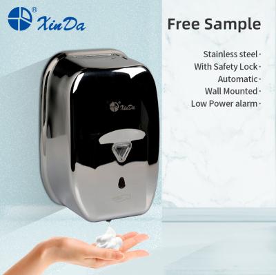 China Foam Automatic Soap Dispenser XinDa ZYQ120 Touchless Sanitizer Stainless Steel Soap Dispenser Sensor Liquid Soap Dispenser for sale