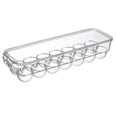 China BPA FREE PET Fridge Bins, Clear Egg Holder for 12 Fridge with Handles for Fridge, Freezer, Pantry and Buffet for sale