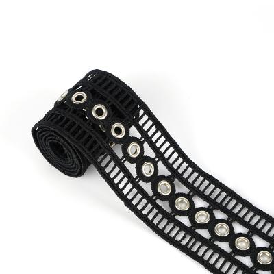 China The other simple Oeko-Tex black and high quality retro personalized style eyelet lace for sale