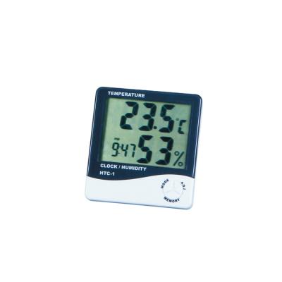 China Digital Thermometer Plastic Stronger Durable Thermo Hygrometer With Alarm Clock for sale