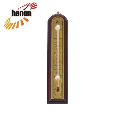 China Pine Wood Temperature Measurement Household Glass Indoor and Outdoor Thermometer for sale