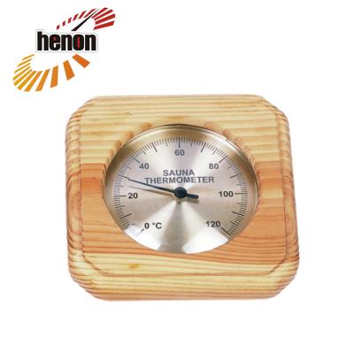 China China custom multifunctional household sauna bimetal thermometer made of pine wood for sale