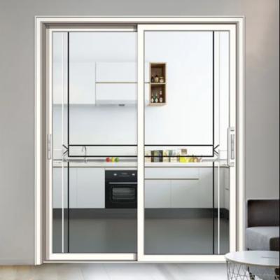 China Waterproof Customized New Product White Concise Aluminum Frame Glass Sliding Door Kitchen Profile for sale