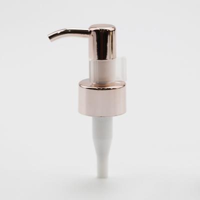 China Non Spill Rose GOLD 28/410 Plastic Cosmetic 1.0cc Discharge Makeup Oil Cleaning Hand Dispenser Pump for sale