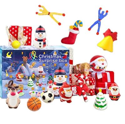 China Unpack 2021 Novelty Toy Sensory Fidget Toys Squeeze Pack Advent Countdown Calendar 24pcs Toy Christmas Decorations Gift Boxes for sale