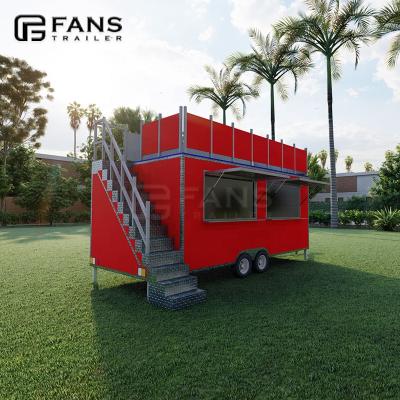 China Compliant Model F-D2-500 FANS Double 16feet Deck Taco/Coffee/Drink Food Trailer With Kitchen Equipment for sale