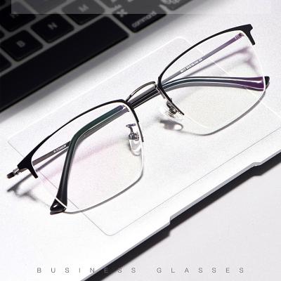 China New Fashionable 8017JX Pure Titanium Glasses Frame Retro Fashion Half Frame Glasses Frame Business Optical Glasses for sale